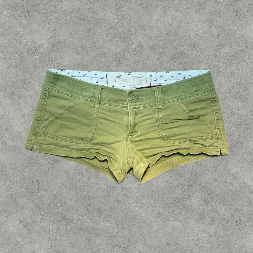 Hollister-co Women's Green and Khaki Shorts